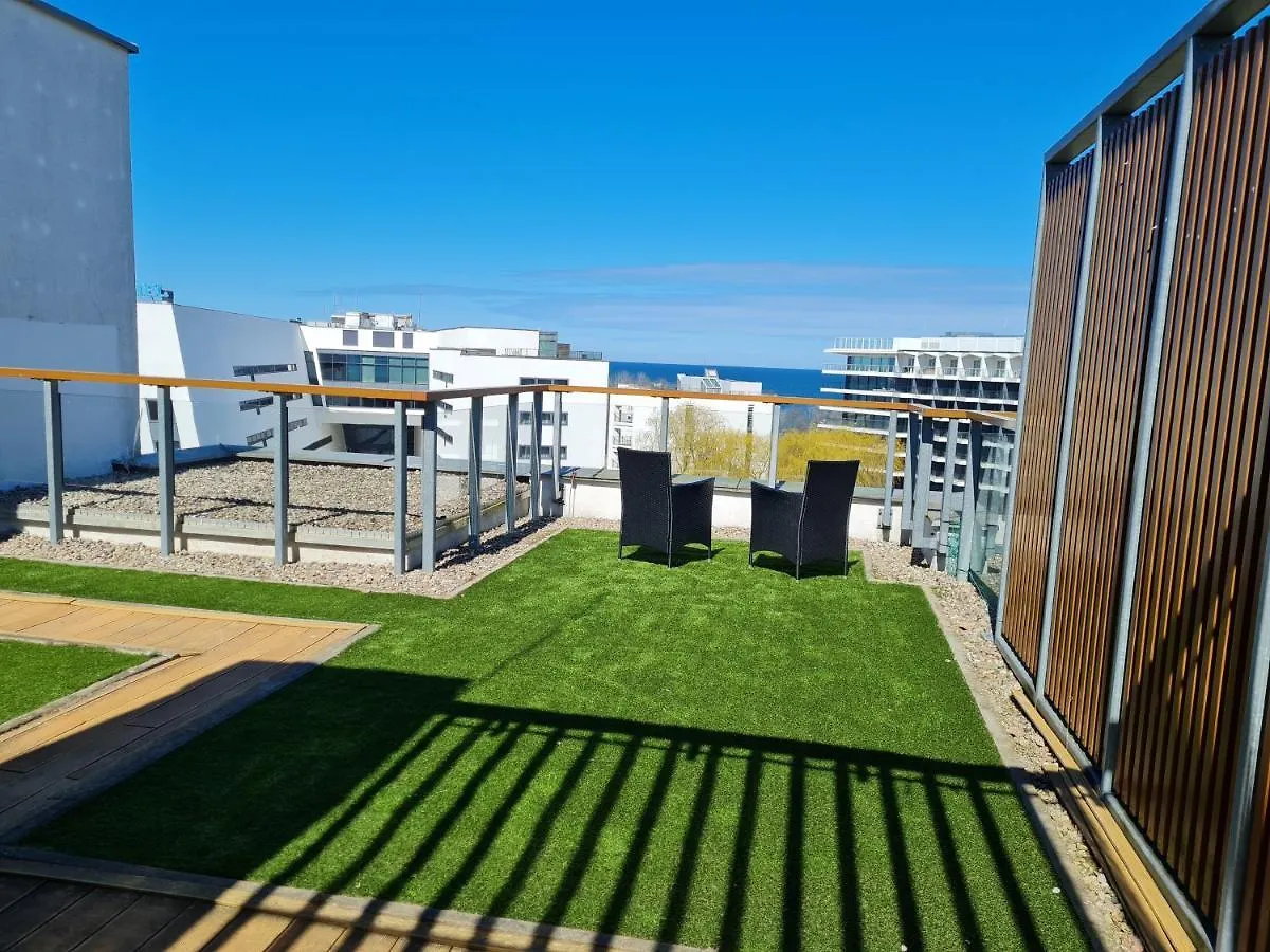 Apartamentyprzymorzu Olympic Park Z Prywatnym Tarasem Z Widokiem Na Morze Kołobrzeg